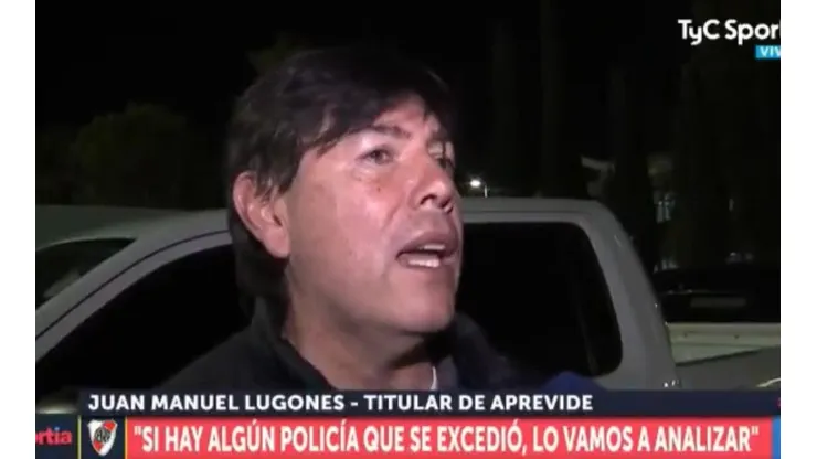 Lugones, titular de Aprevide: "Siempre que viene River acá hay quejas, estamos satisfechos del operativo"
