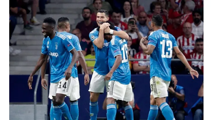 Juan Guillermo Cuadrado festeja su gol contra el 'Atleti' en Champions League.