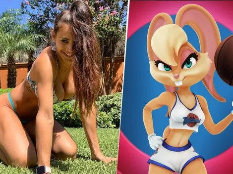 Majo, la mujer de Ocampos, se vistió de Lola Bunny y metió foto frente al espejo