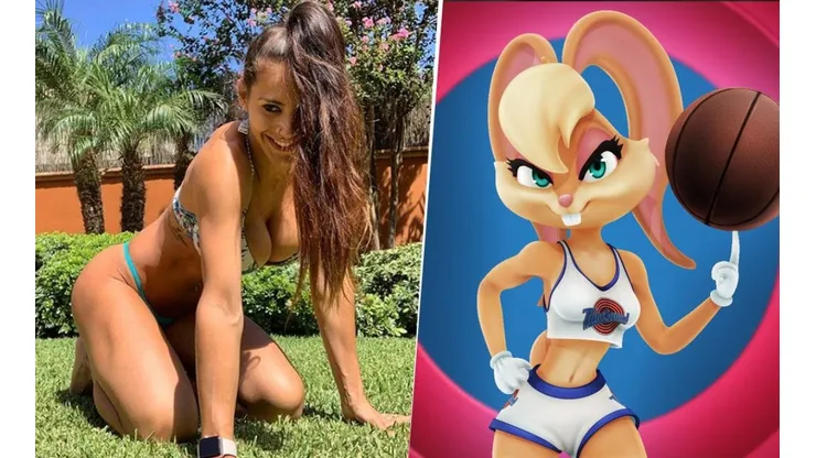 Majo, la mujer de Ocampos, se vistió de Lola Bunny y metió foto frente al espejo