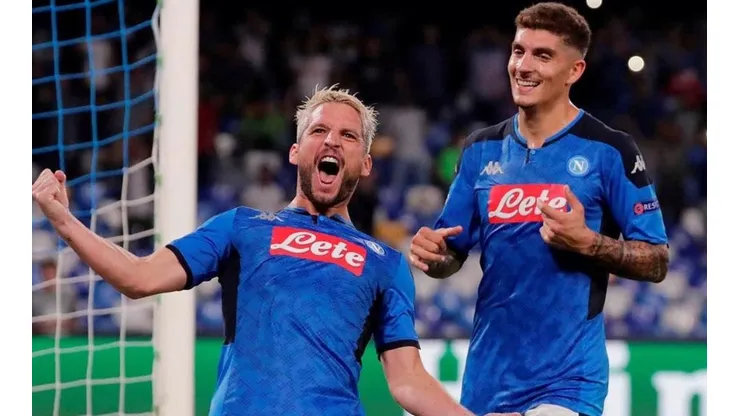 El festejo de Dries Mertens, el autor del primer tanto.