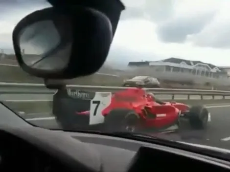 Ahora lo investiga la policía: apareció por la ruta con una Ferrari de Fórmula 2 y lo filmaron