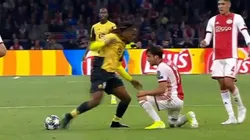 El choque entre Tagliafico y Renato Sanches.