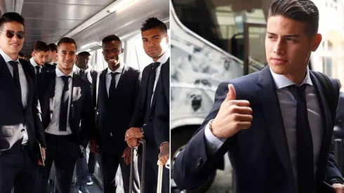 Así llegó James Rodríguez a París con el Real Madrid.