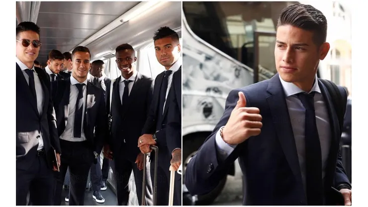 Así llegó James Rodríguez a París con el Real Madrid.