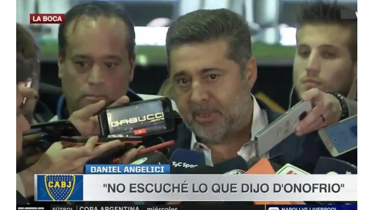 Angelici respondió con mucha altura las declaraciones de D'Onofrio sobre Boca