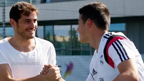 Iker Casillas y James Rodríguez.