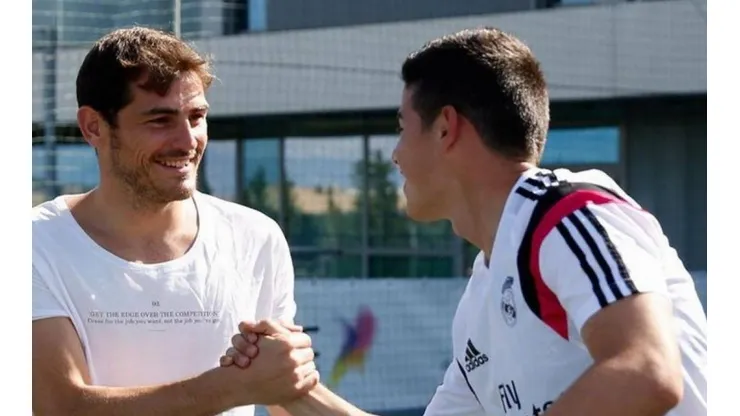 Iker Casillas y James Rodríguez.
