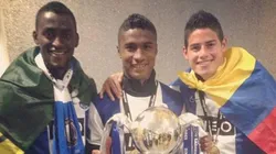 Jackson Martínez, Héctor Quiñones y James Rodríguez cuando eran jugadores del FC Porto.