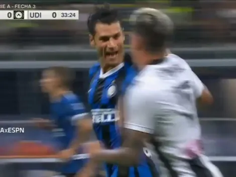 De Paul quedó caliente por una patada, metió un cachetazo y lo expulsaron