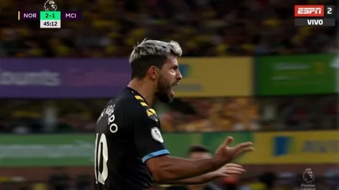 Agüero puso un cabezazo perfecto para darle vida al City ante Norwich City