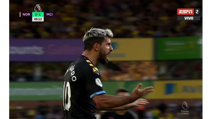 Agüero puso un cabezazo perfecto para darle vida al City ante Norwich City