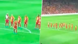 Falcao fue la figura de la noche y se animó a guiar a la hinchada del Galatasaray