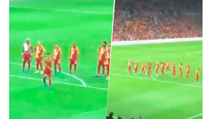 Falcao fue la figura de la noche y se animó a guiar a la hinchada del Galatasaray