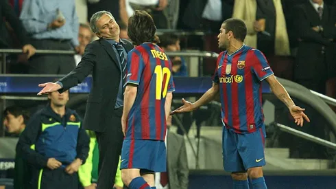 Foto de José Mourinho con Lionel Messi.