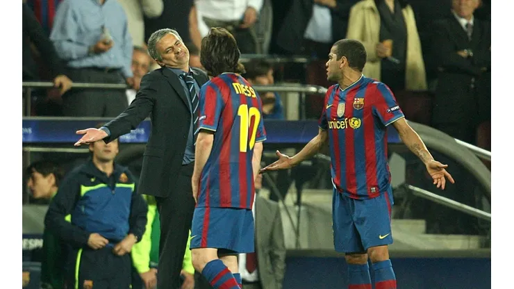 Foto de José Mourinho con Lionel Messi.