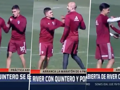 Intratable: Quintero volvió a entrenarse con sus compañeros y se peleó con todos