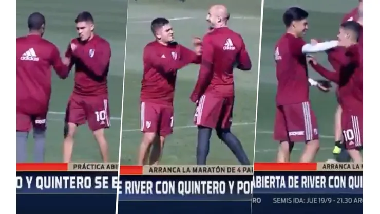 Intratable: Quintero volvió a entrenarse con sus compañeros y se peleó con todos