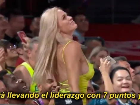 Video: estaba relatando, pero vio a una brasilera en la tribuna y se quedó sin palabras