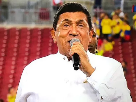 Poncho Zuleta cantó el himno con su vozarrón y se volvió tendencia en redes