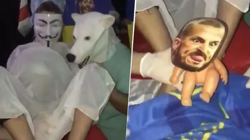 Mucho Internet por hoy: hinchas de River simularon el nacimiento del hijo que el Millonario tuvo con Boca