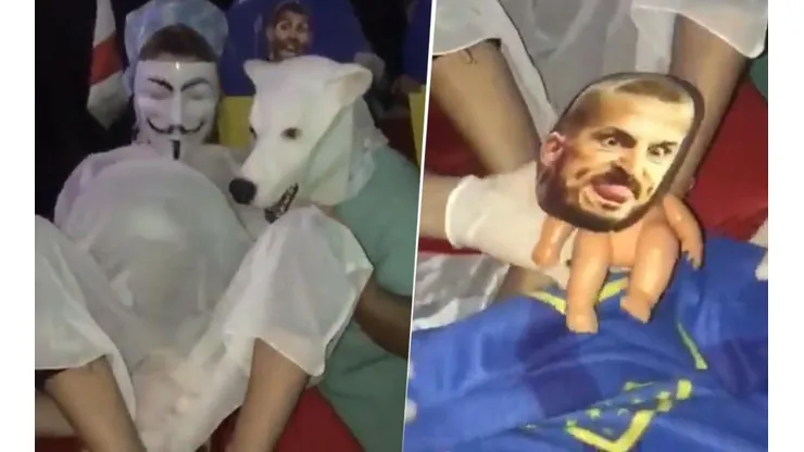 Mucho Internet por hoy: hinchas de River simularon el nacimiento del hijo que el Millonario tuvo con Boca