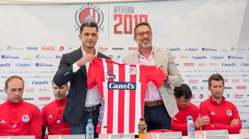 Matosas, durante su presentación. (Foto: Twitter Atlético San Luis)