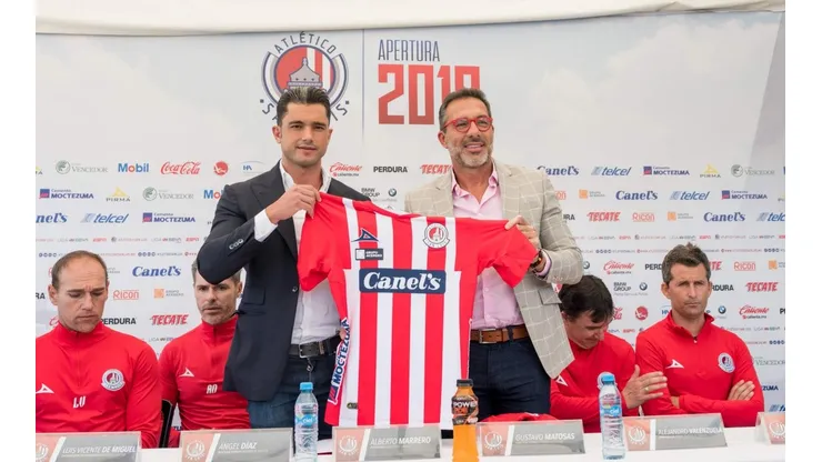 Matosas, durante su presentación. (Foto: Twitter Atlético San Luis)
