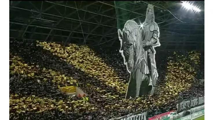 El mosaico de los hinchas húngaros.