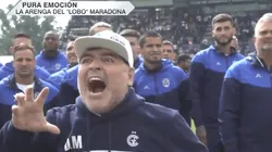 Lo que nadie te mostró: la arenga de Maradona a los jugadores de Gimnasia en plena presentación