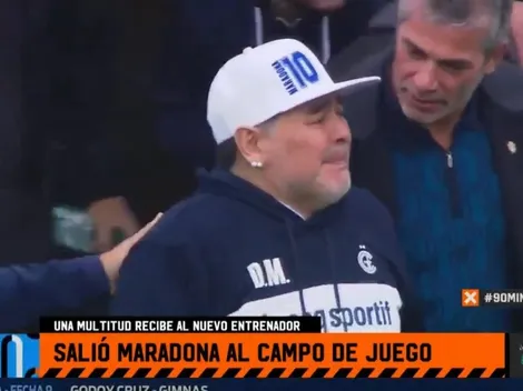 Muy emocionado: así ingresó Maradona, ante una multitud, al estadio de Gimnasia