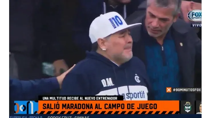Muy emocionado: así ingresó Maradona, ante una multitud, al estadio de Gimnasia