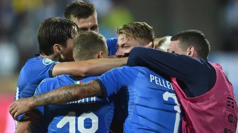 El festejo de los jugadores italianos.