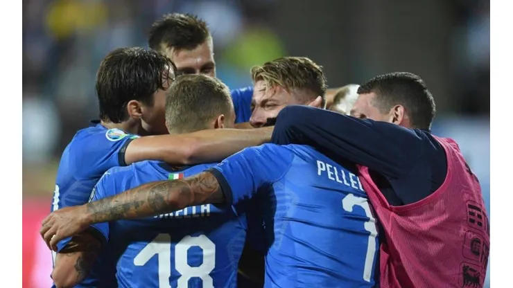 El festejo de los jugadores italianos.