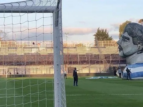 Dulce espera: en Gimnasia y hicieron una manga en homenaje a Maradona