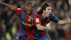 Lionel Messi junto a Samuel Eto'o.