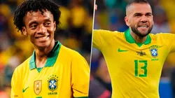 Cuadrado cambió camisetas, se puso la de Brasil y Dani Alves lo trolleó en Instagram