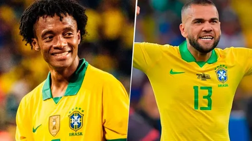 Cuadrado cambió camisetas, se puso la de Brasil y Dani Alves lo trolleó en Instagram