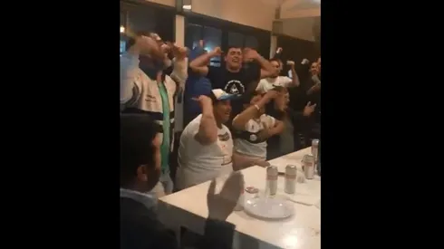 Los hinchas de Gimnasia, muy entusiasmados.