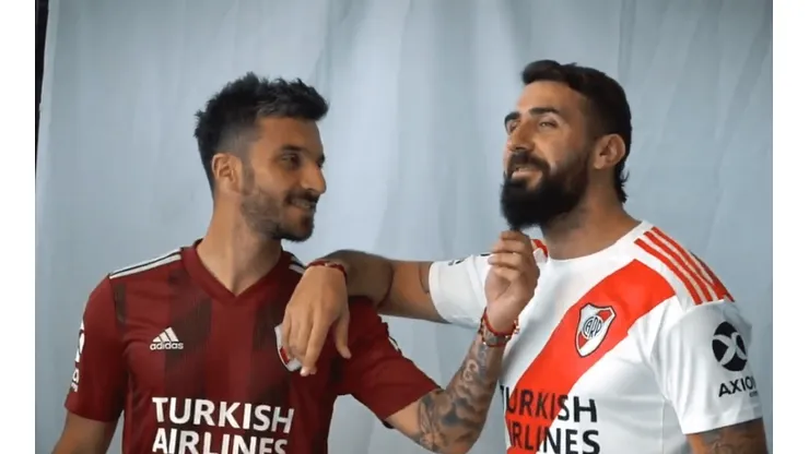 Foto de los dos jugadores de River.