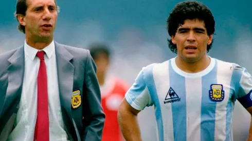 Foto de Diego Maradona con Carlos Bilardo.