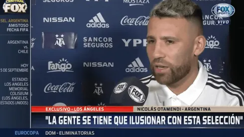 Nicolás Otamendi: "La gente se tiene que ilusionar con esta Selección"