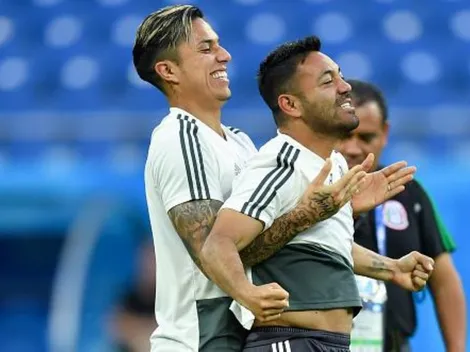 ¡Qué susto! Fabián se escondió y sorprendió a Salcedo