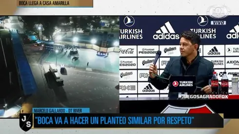 Marcelo Gallardo en conferencia de prensa.