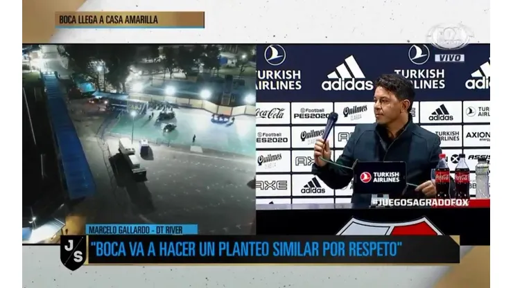 Marcelo Gallardo en conferencia de prensa.