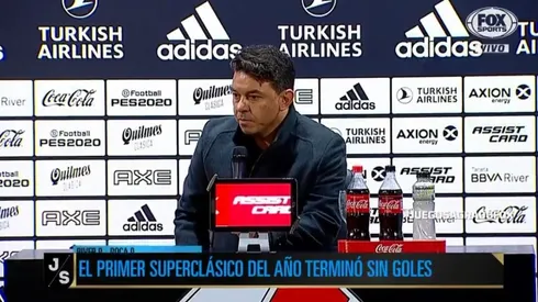 Marcelo Gallardo en conferencia de prensa.