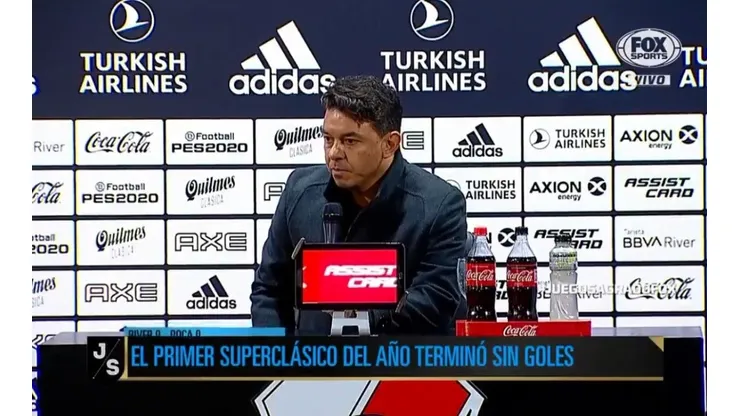 Marcelo Gallardo en conferencia de prensa.
