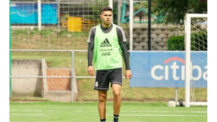 Alan Medina, durante la práctica de hoy. (Foto: @miselecciónmx)