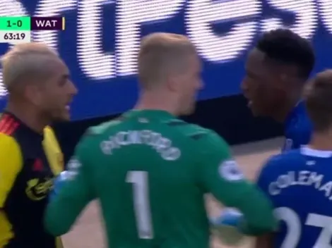 Video: La bronca de Yerry Mina con rival del Watford que simuló penal