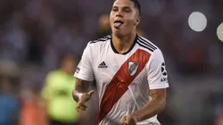 Juan Fernando Quintero con la camiseta de River.